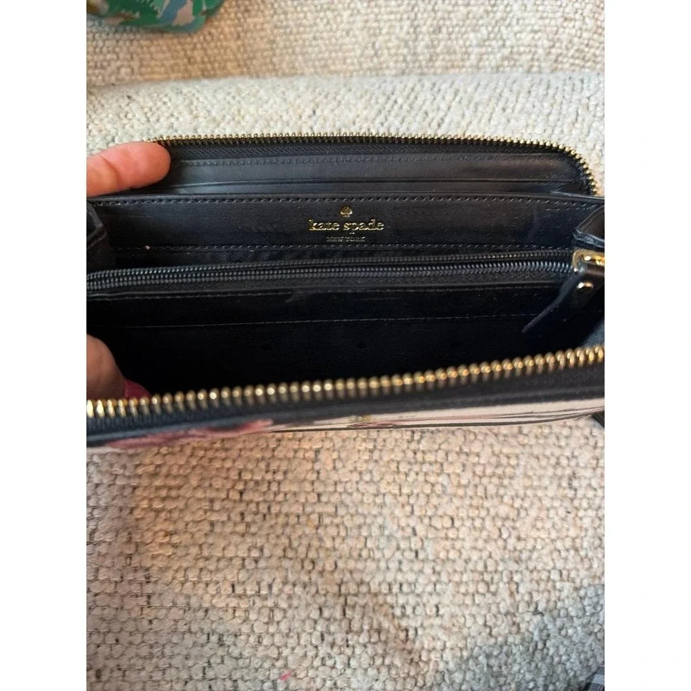 Kate Spade Floral Stripe Zip-Around Wallet
